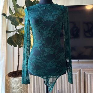 Forever 21 - Green lace bodysuit size M